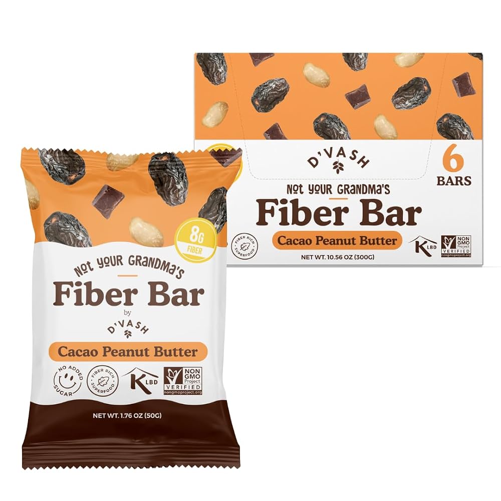 D'vash "Not Your Grandma’s" Fiber Bars 1 Box (6 Bars)
