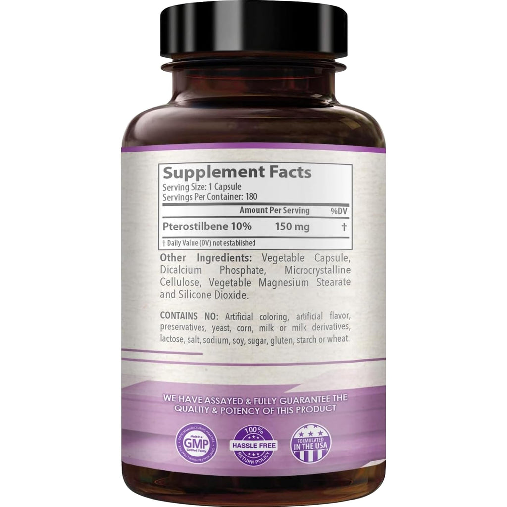 HealthyWayRx Pterostilbene 150mg Antioxidant Supplement - 180 Capsules - image 9