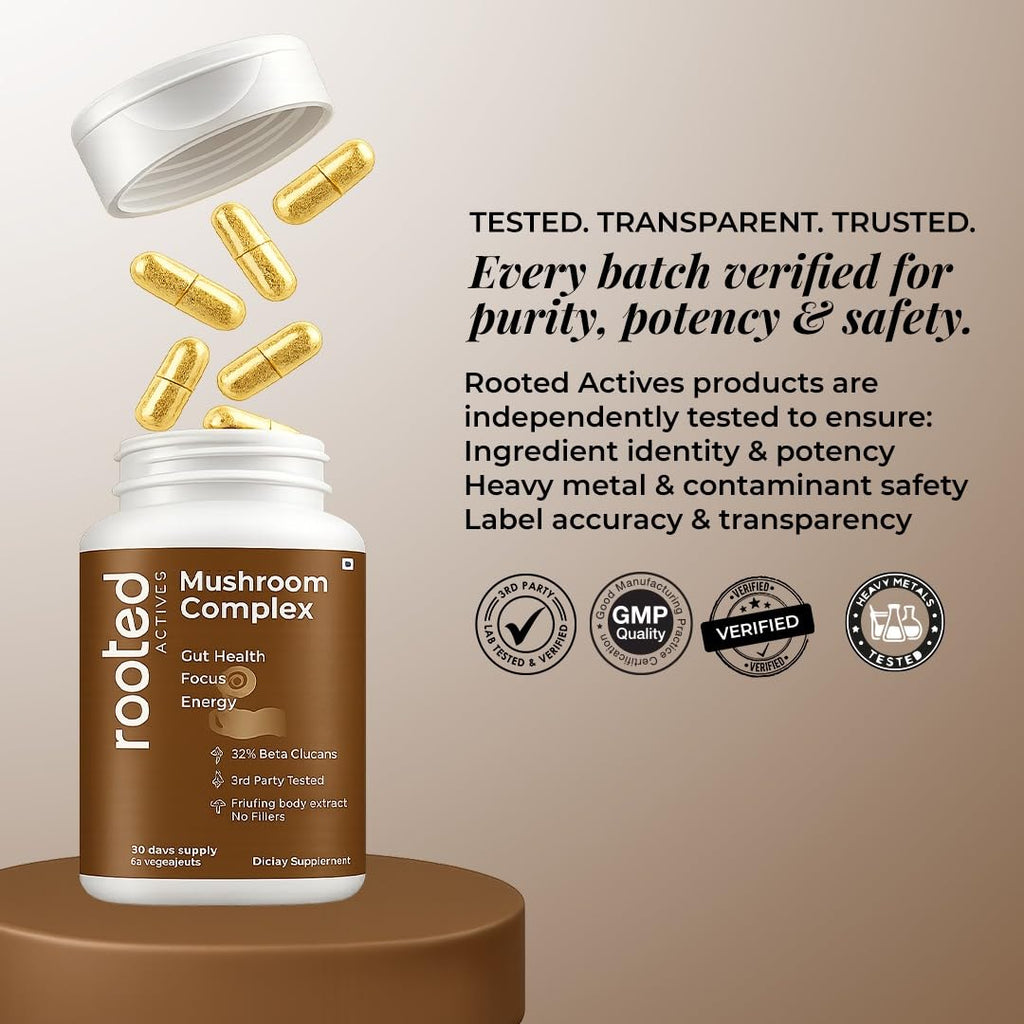 Rooted Active Naturals Mushroom Complex - 60 Vegetarian Capsules - image 7