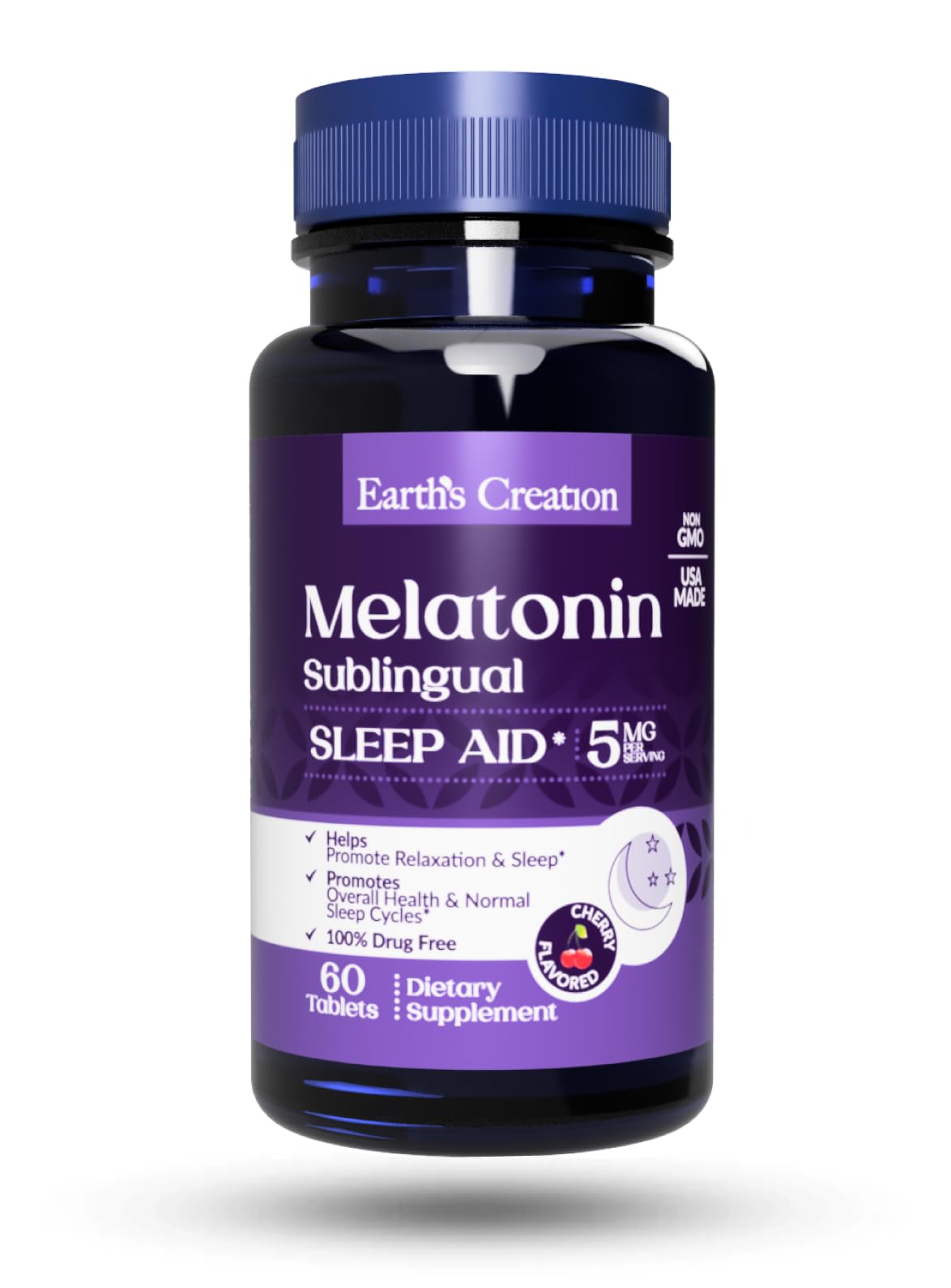 Earth's Creation Melatonin 5 mg Sublingual Sleep Support - 60 Tablets