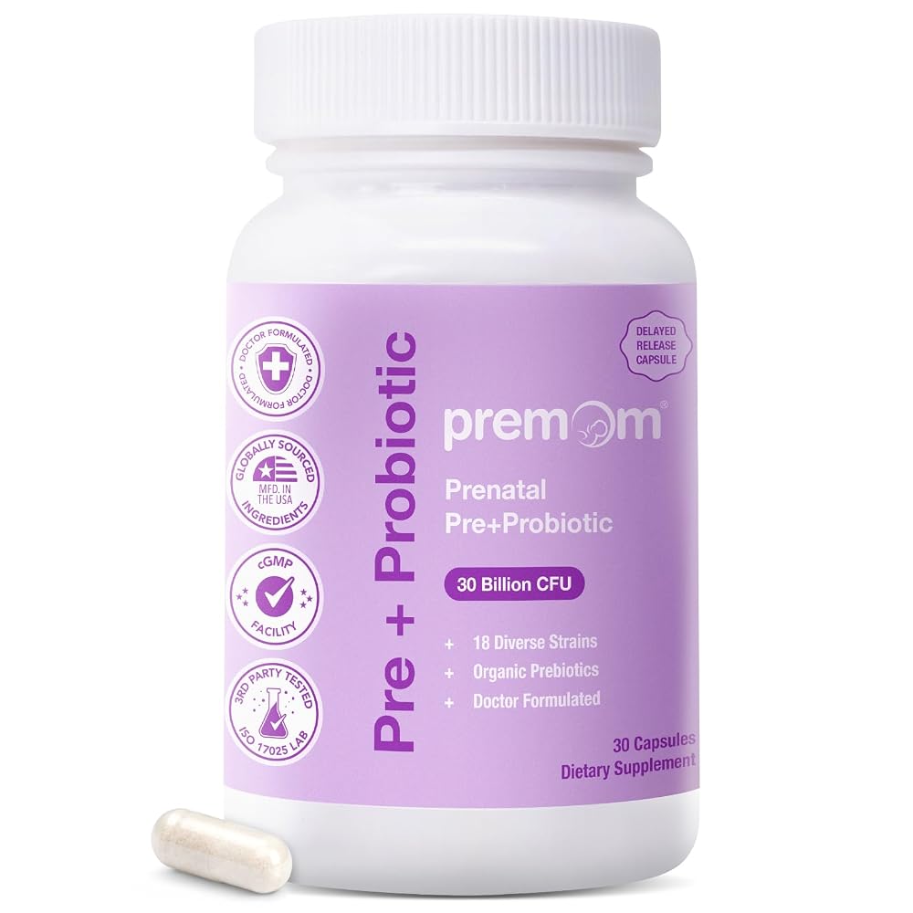 Premom Prenatal Prebiotics & Probiotics 30 Billion CFU - 30 Capsules