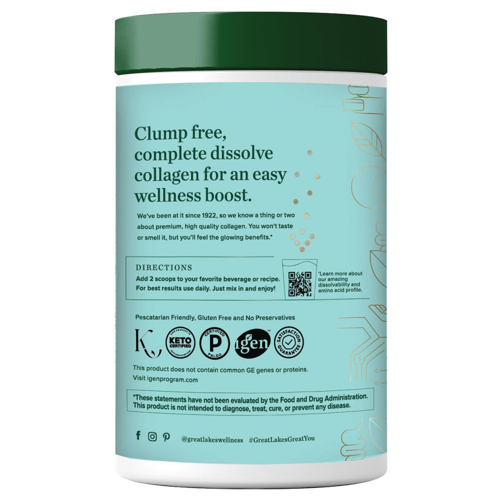 Great Lakes Wellness Sustainable Marine Collagen Peptides for Skin
