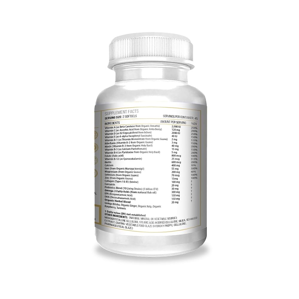 ACTIF Organic Multivitamin for Women Age 70+ - 90 Softgels - image 3