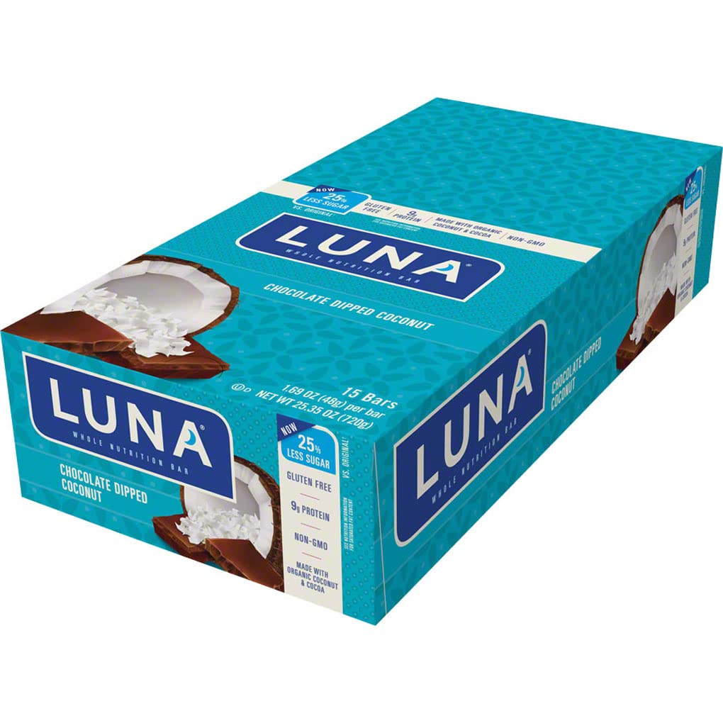 Clif Bar Luna Bar for Women Chocolate Dipped Coconut - 15 Bars