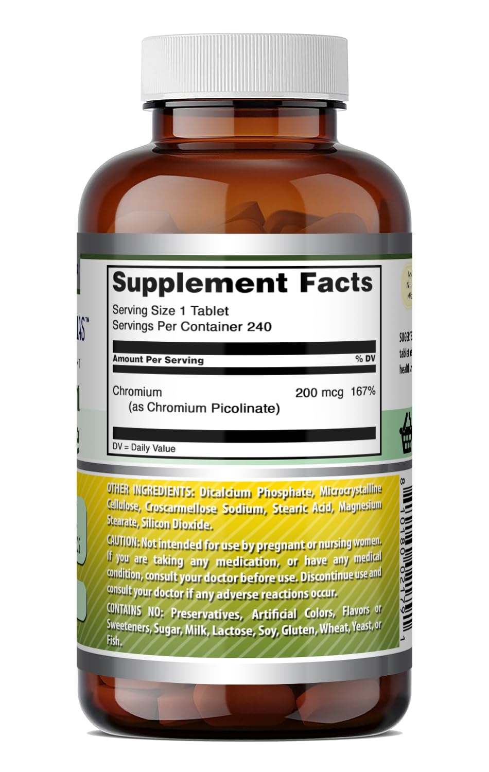 Amazing Nutrition Chromium Picolinate 200 Mcg Mineral - 240 Tablets - image 6