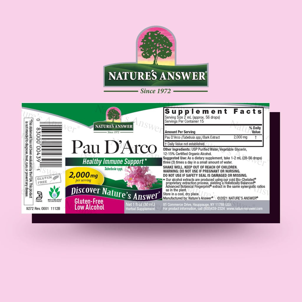 Nature's Answer Pau D'Arco Inner Bark Liquid - 1 Fl Oz - image 2