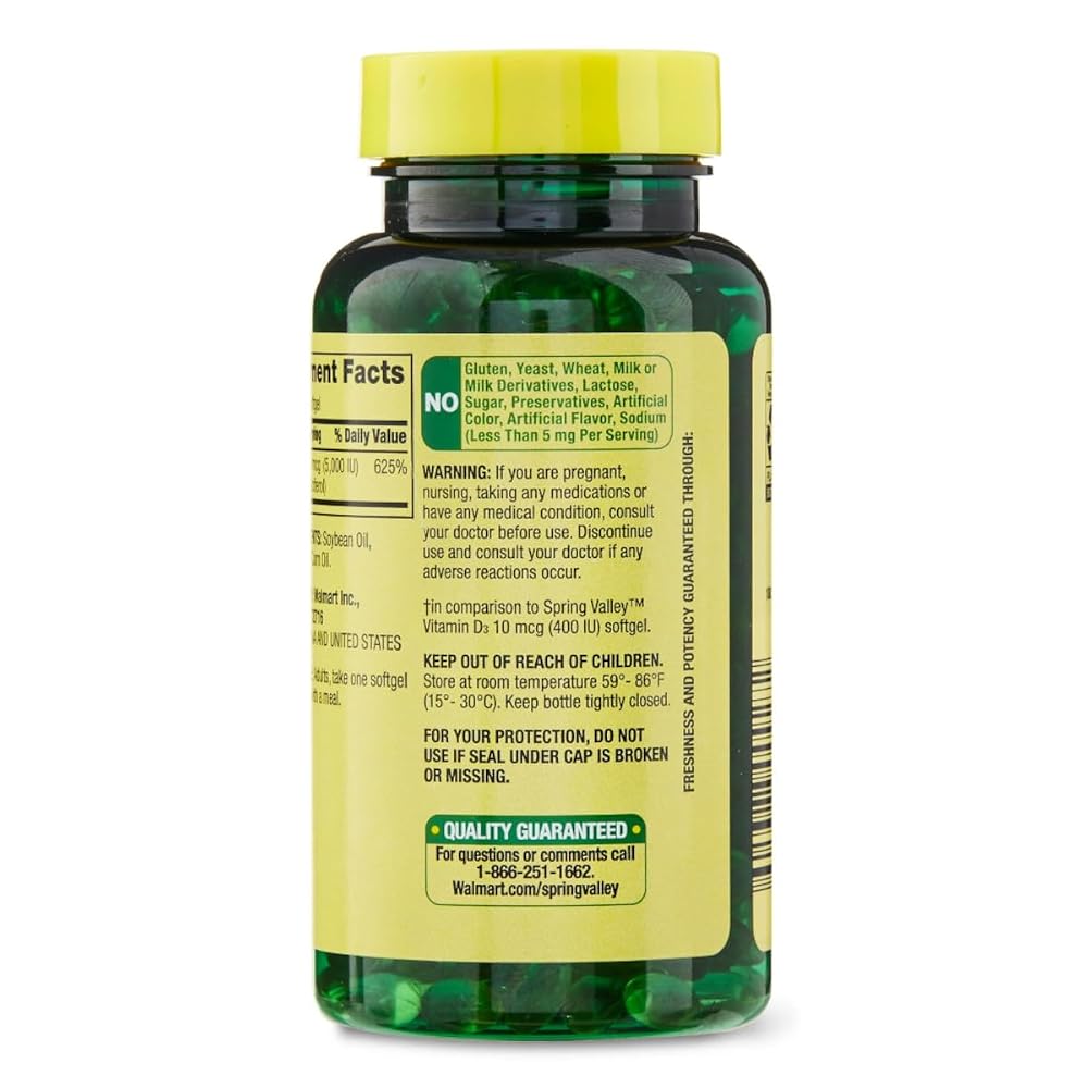 GoodDealsHouse Spring Valley Vitamin D3 5000 IU - 250 Softgels - image 2