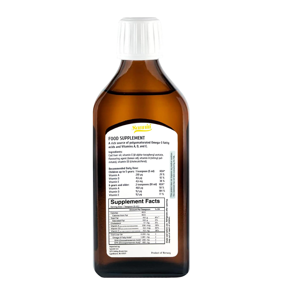 Sanniti 100% Natural Cod Liver Oil