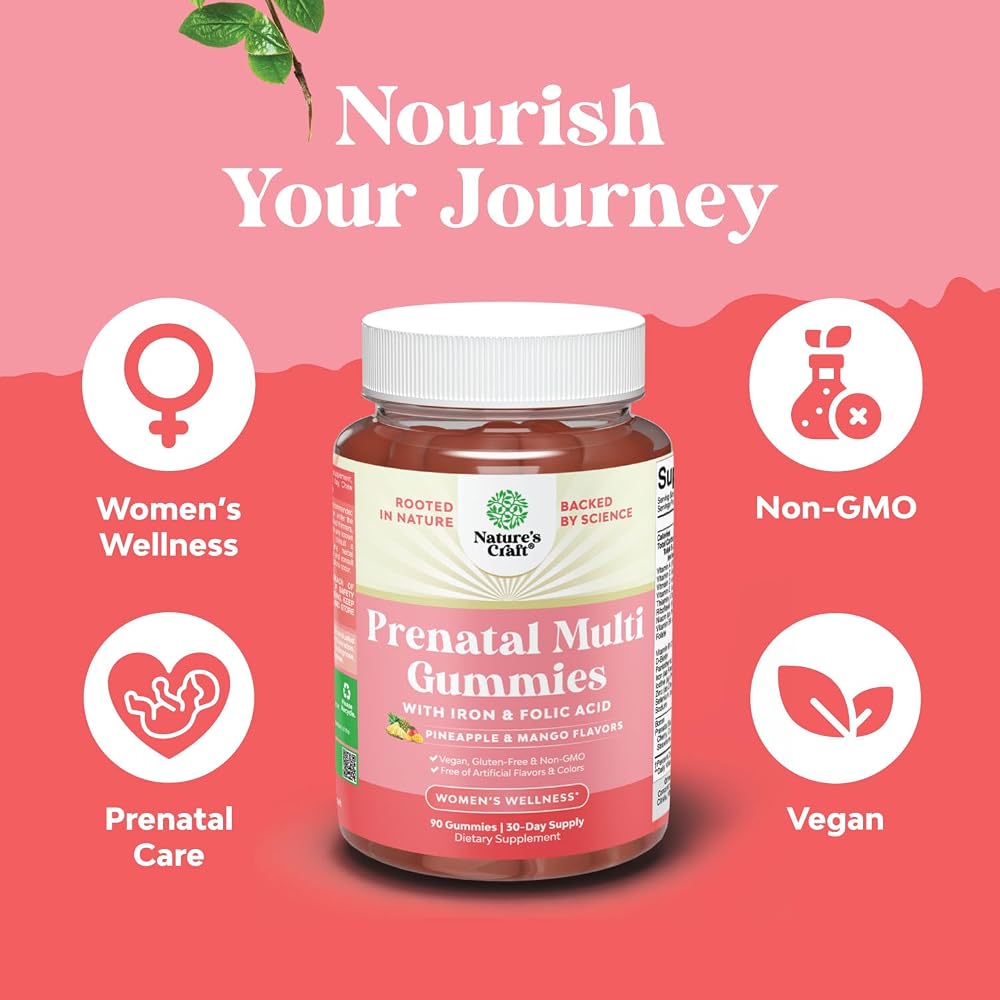 Natures Craft Prenatal Gummies with Iron and Folic Acid - 90 Gummies - image 4