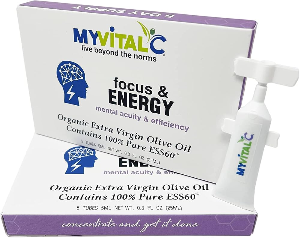 MyVitalC Focus & Energy Supplement ESS60 in Olive Oil - 6 Pack