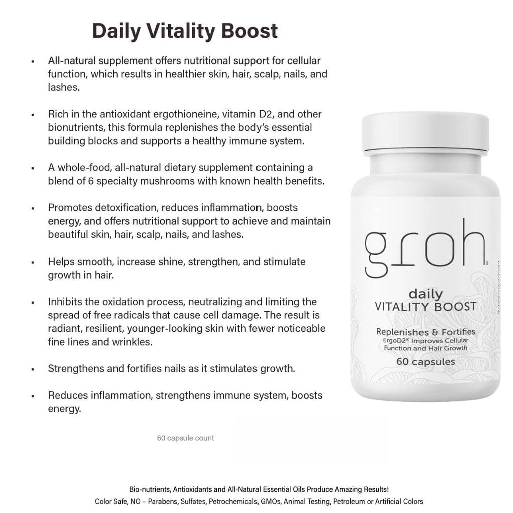 GROH Daily Vitality Boost Hair Growth Supplement - 60 Capsules - image 7