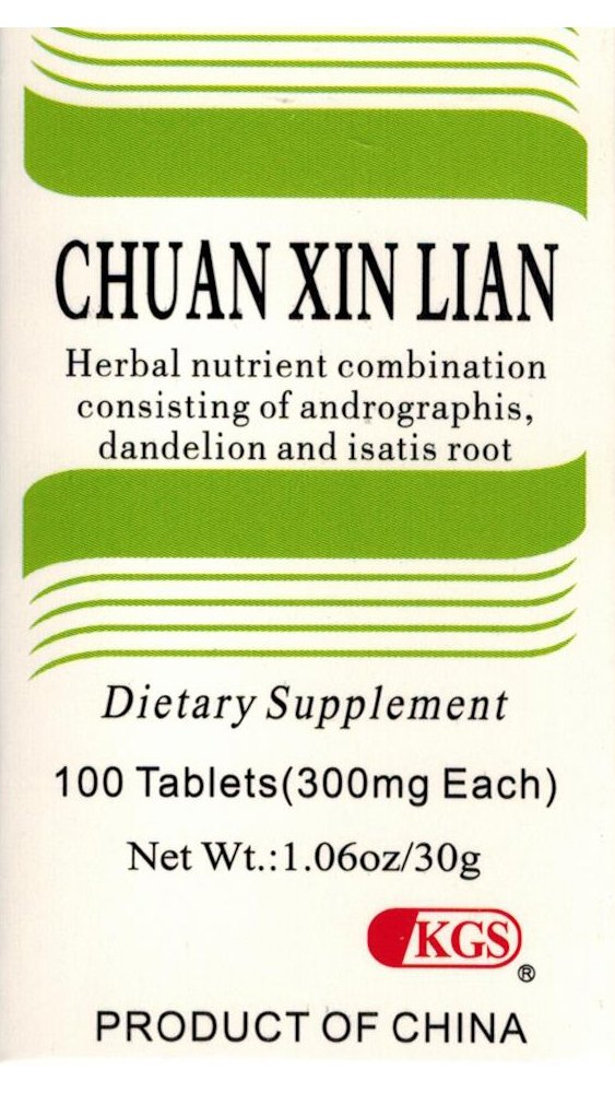 KGS Chuan Xin Lian 300mg Tablets - 100 Tablets