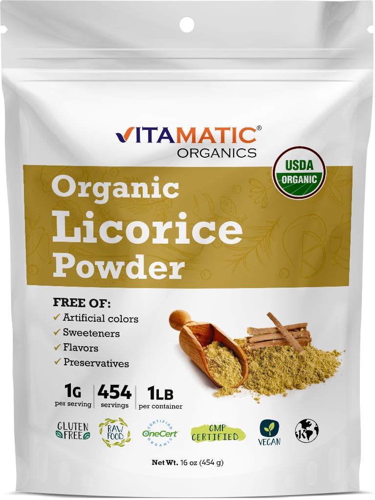 Vitamatic Certified Organic Licorice Root Powder - 1 lb