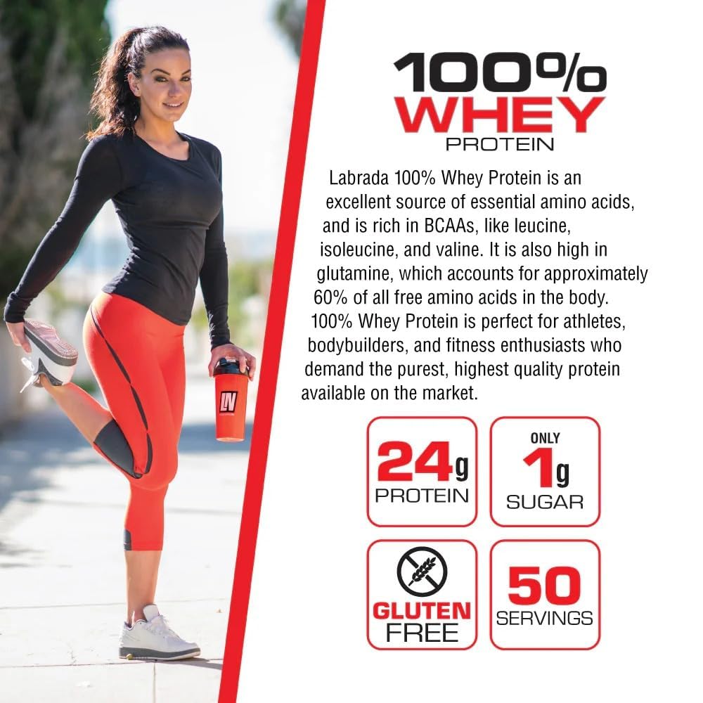 Labrada 100% Whey Protein Chocolate - 4.13 Pound - image 3