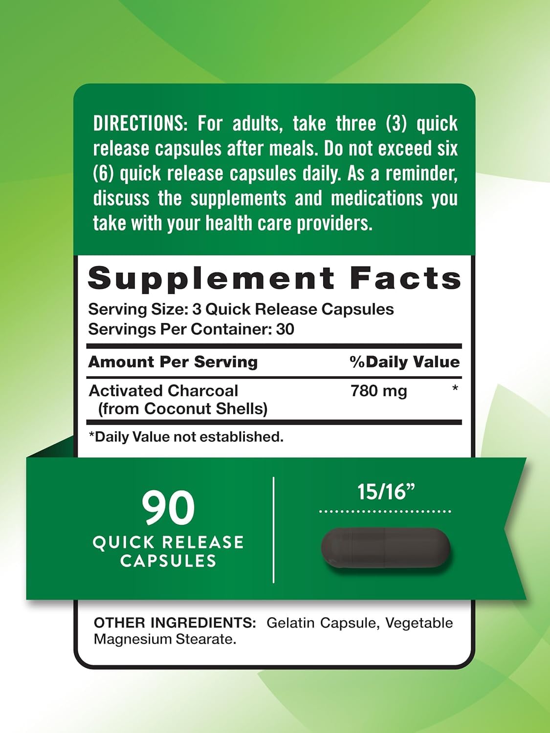 Nature's Truth Activated Charcoal - 90 Capsules - image 4