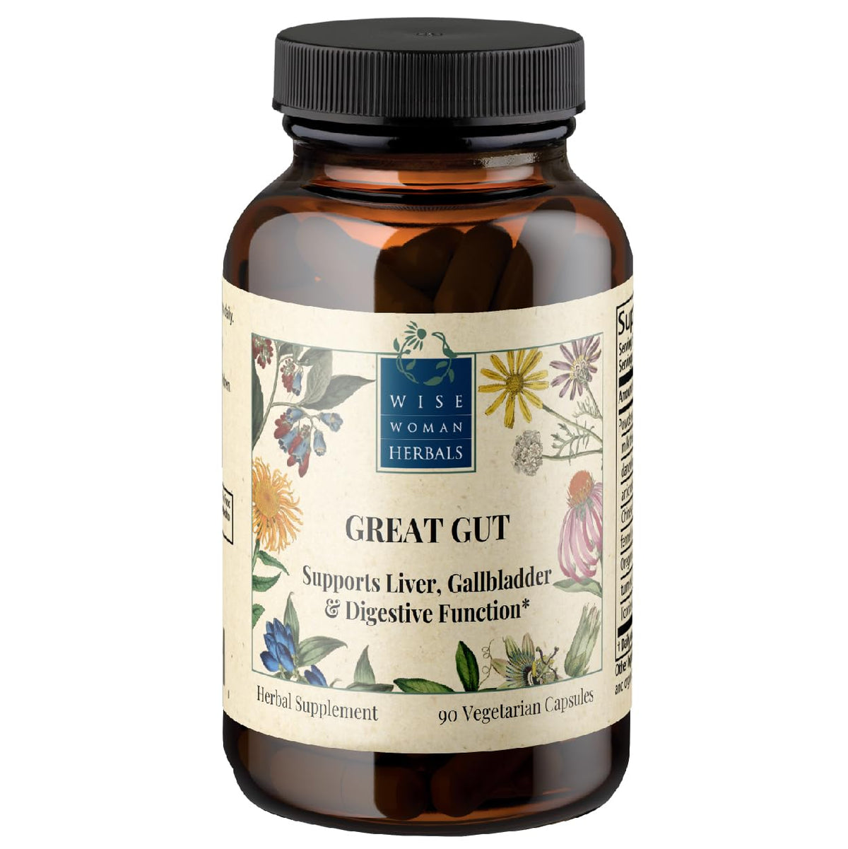 Wise Woman Herbals Great Gut Milk Thistle Blend - 90 Vegetarian Capsules