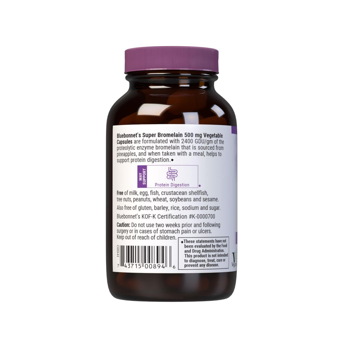 BlueBonnet Super Bromelain 500 mg - 60 Vegetarian Capsules - image 3