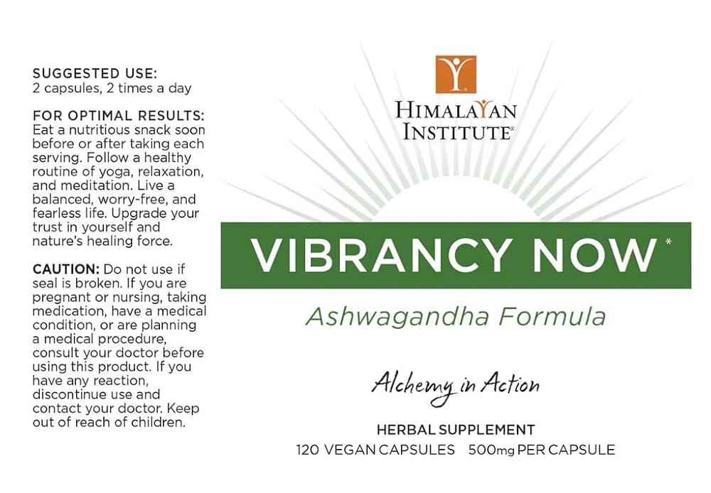 Himalayan Institute Vibrancy Now Ashwagandha Formula - 120 Capsules - image 2