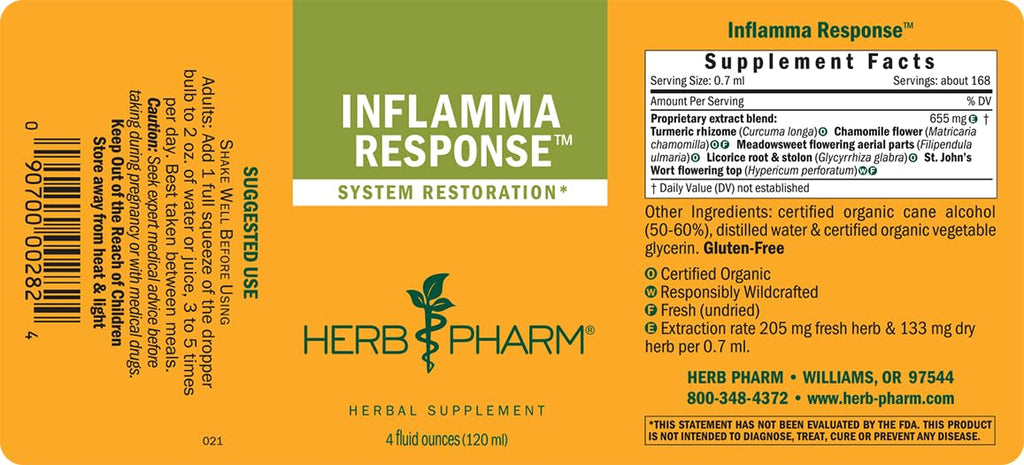 Herb Pharm Inflamma Response Herbal Formula with Turmeric Extract