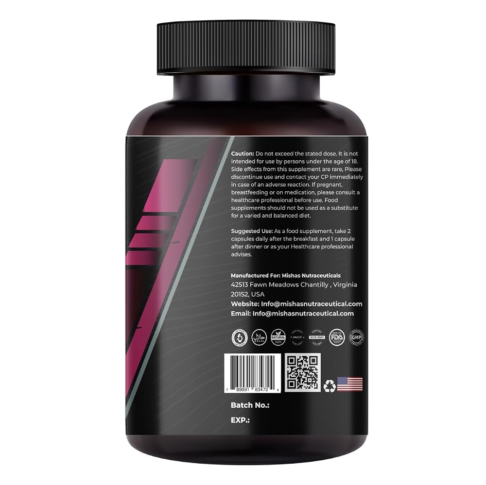 Mishas L-Tyrosine with Maca Root & Ashwagandha - 60 Capsules - image 4