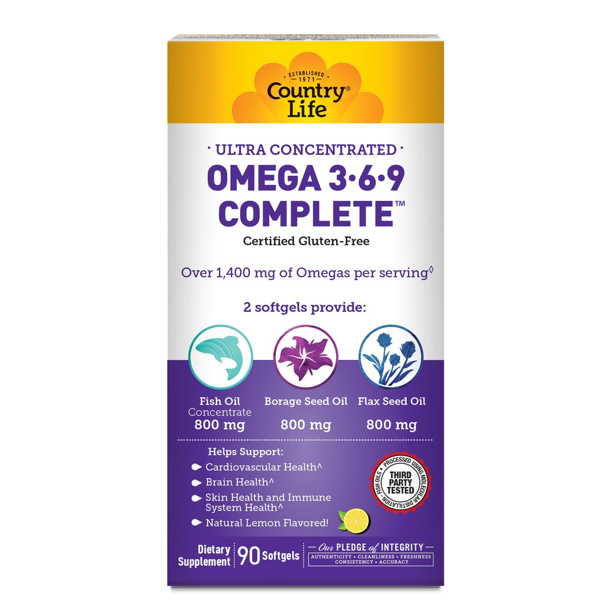Country Life Omega 3-6-9 Complete 1534 mg - 90 Softgels - image 3