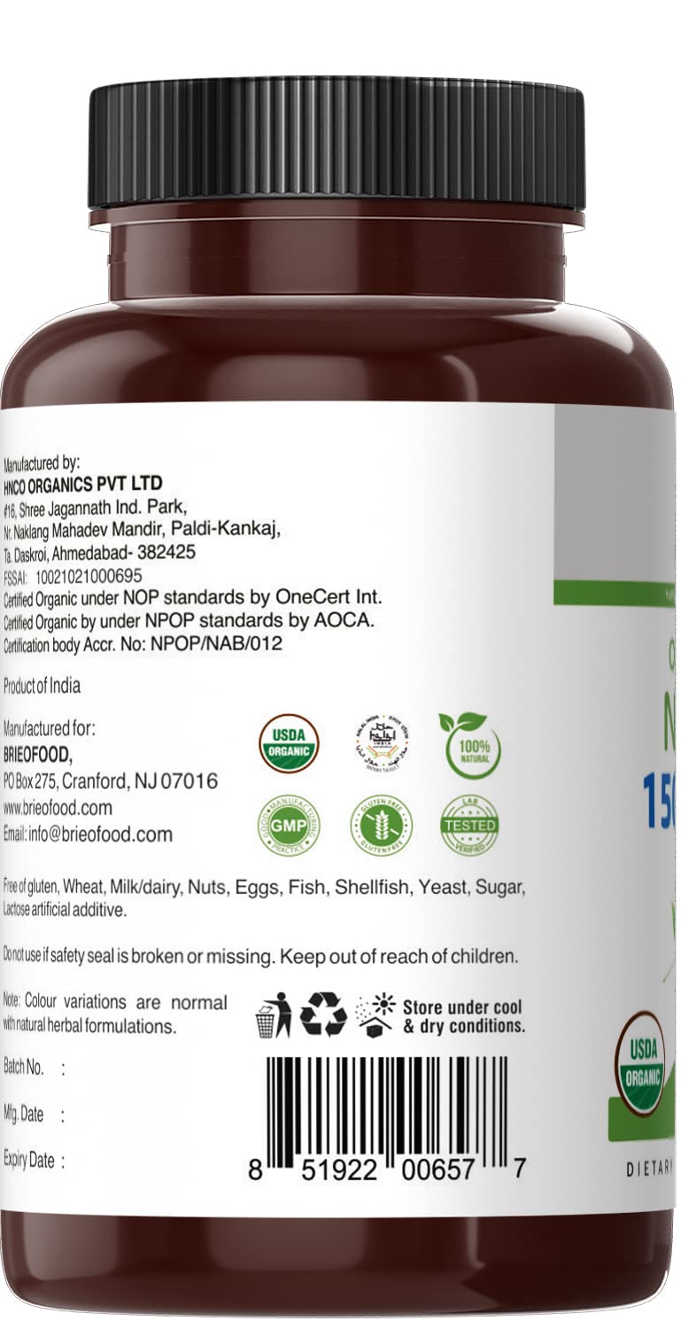Brieofood Organic Neem 1500mg - 90 Vegetarian Tablets - image 5