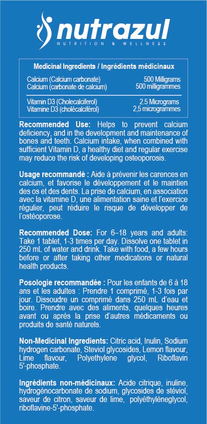 nutrazul Calcium + Vitamin D3 Effervescent Tablets - 20 Tablets - image 5