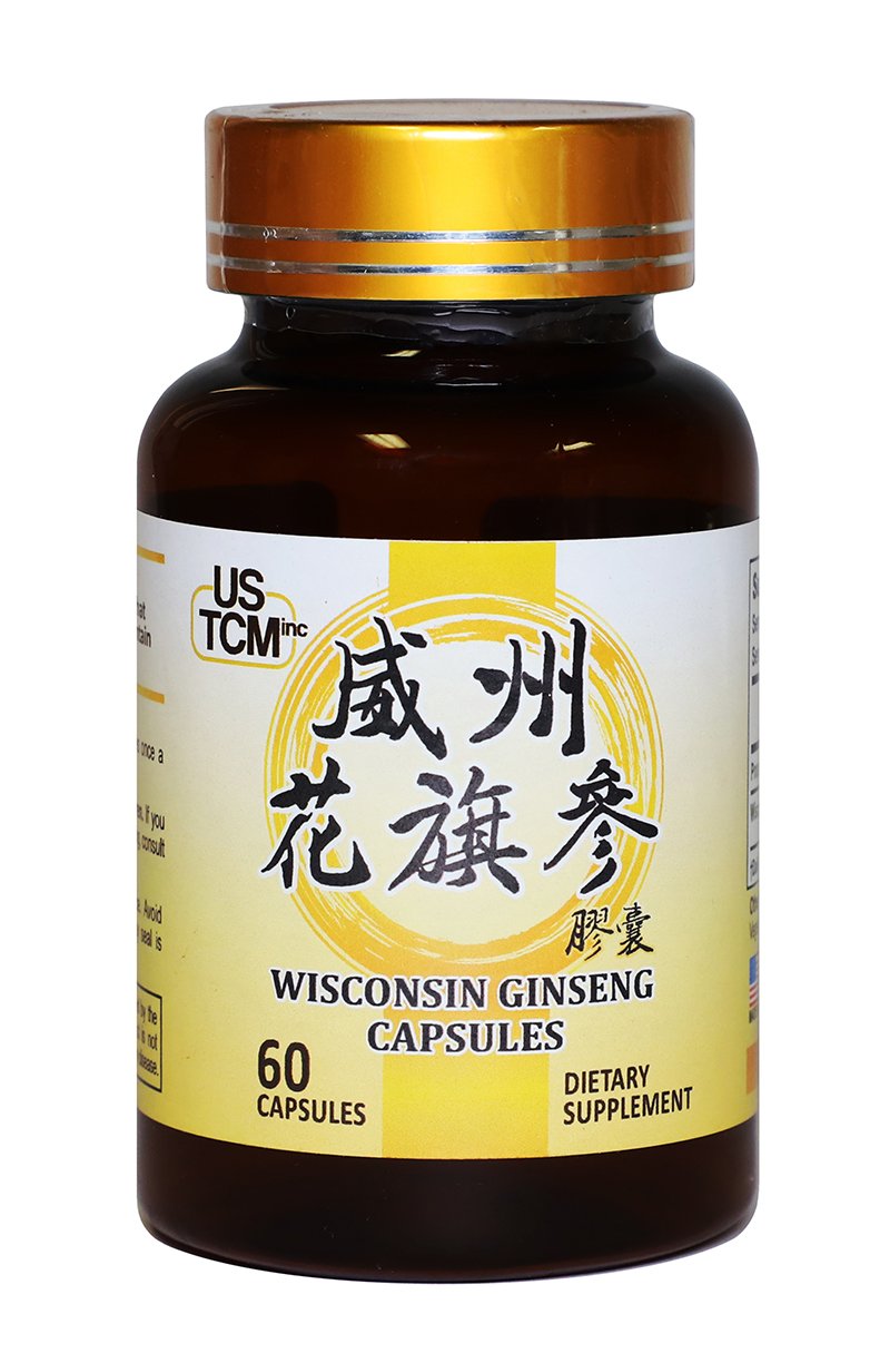 USTCM Wisconsin American Ginseng 500mg - 60 Vegetarian Capsules