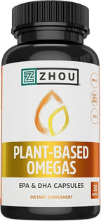 ZHOU Plant-Based Omega 3 Supplement - 30 Vegetarian Capsules