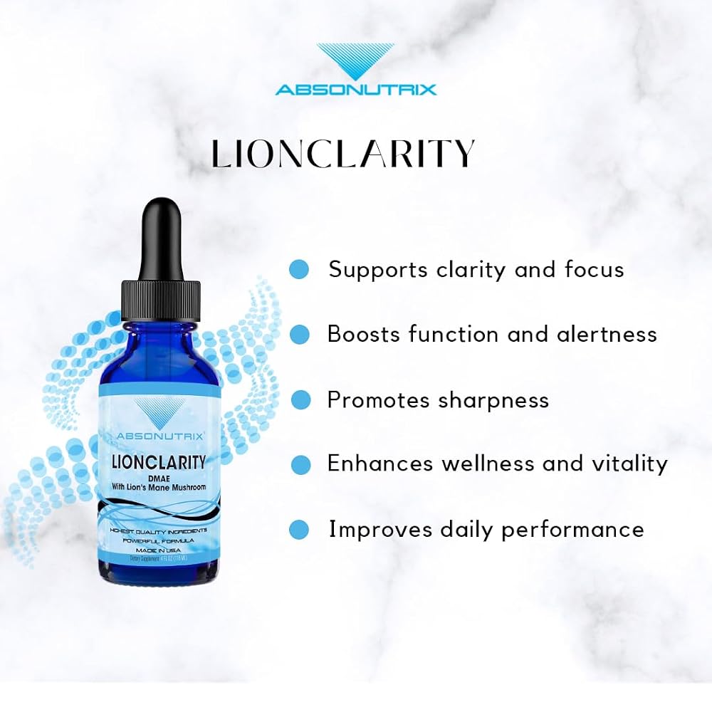 Absonutrix LionClarity DMAE with Lion's Mane Mushroom Liquid - 4 FL Oz - image 4