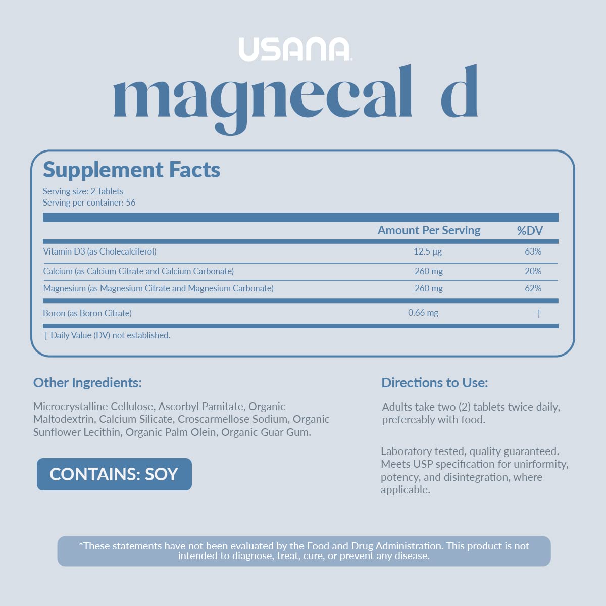 USANA MagneCal D Calcium & Magnesium Formula - 112 Tablets - image 2
