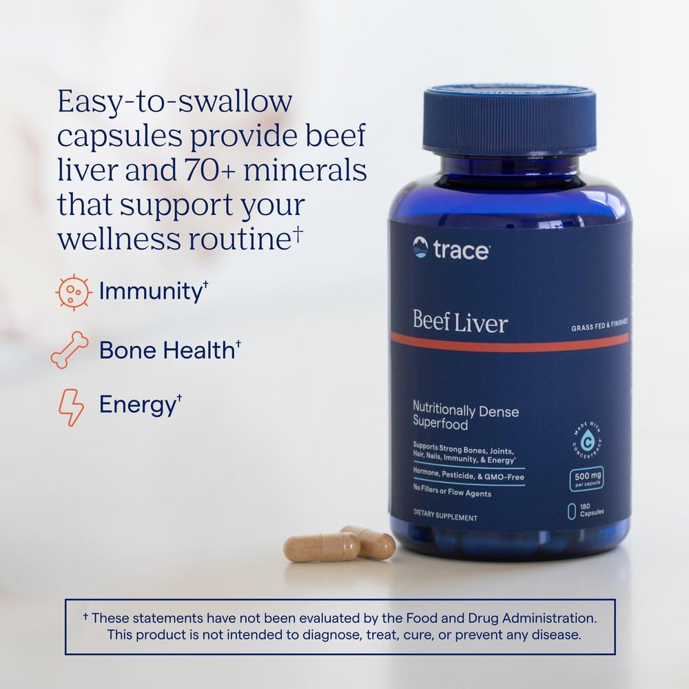 Trace Minerals Ancestral Beef Liver Capsules Grass-Fed - 180 Count - image 2