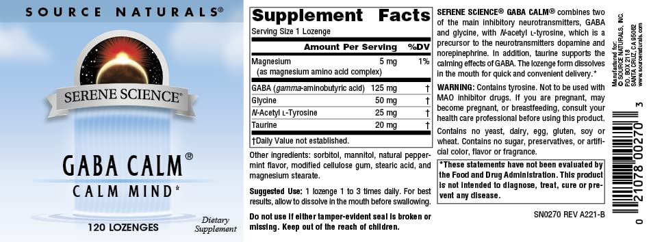 Source Naturals GABA Calm, Peppermint
