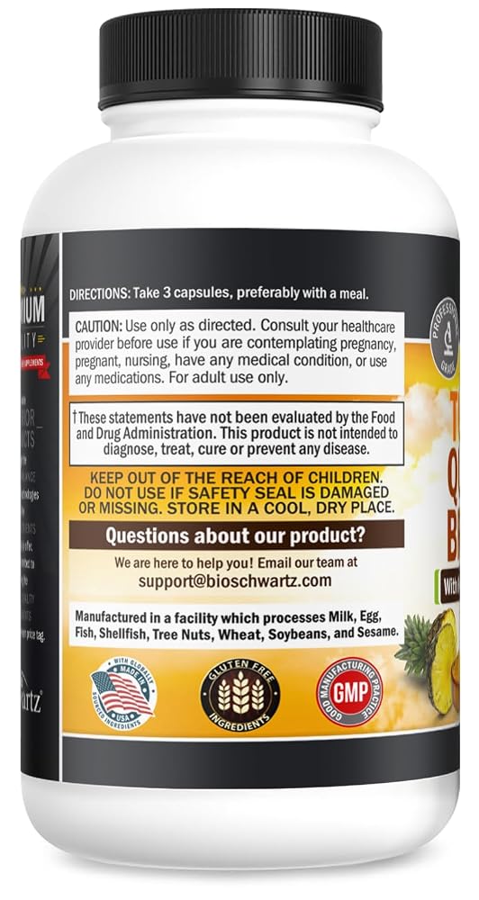 BioSchwartz Turmeric Quercetin with Bromelain - 90 Capsules - image 7