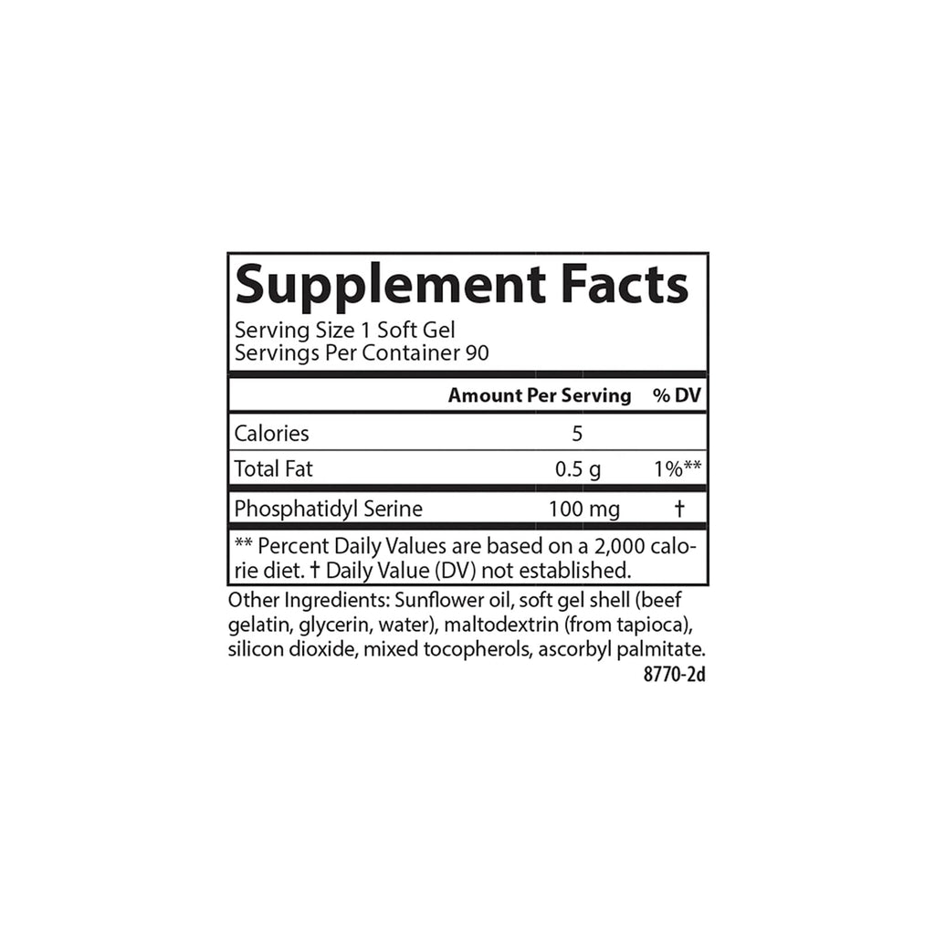 Carlson Phosphatidyl Serine 100 mg Brain Function - 30 Softgels - image 4