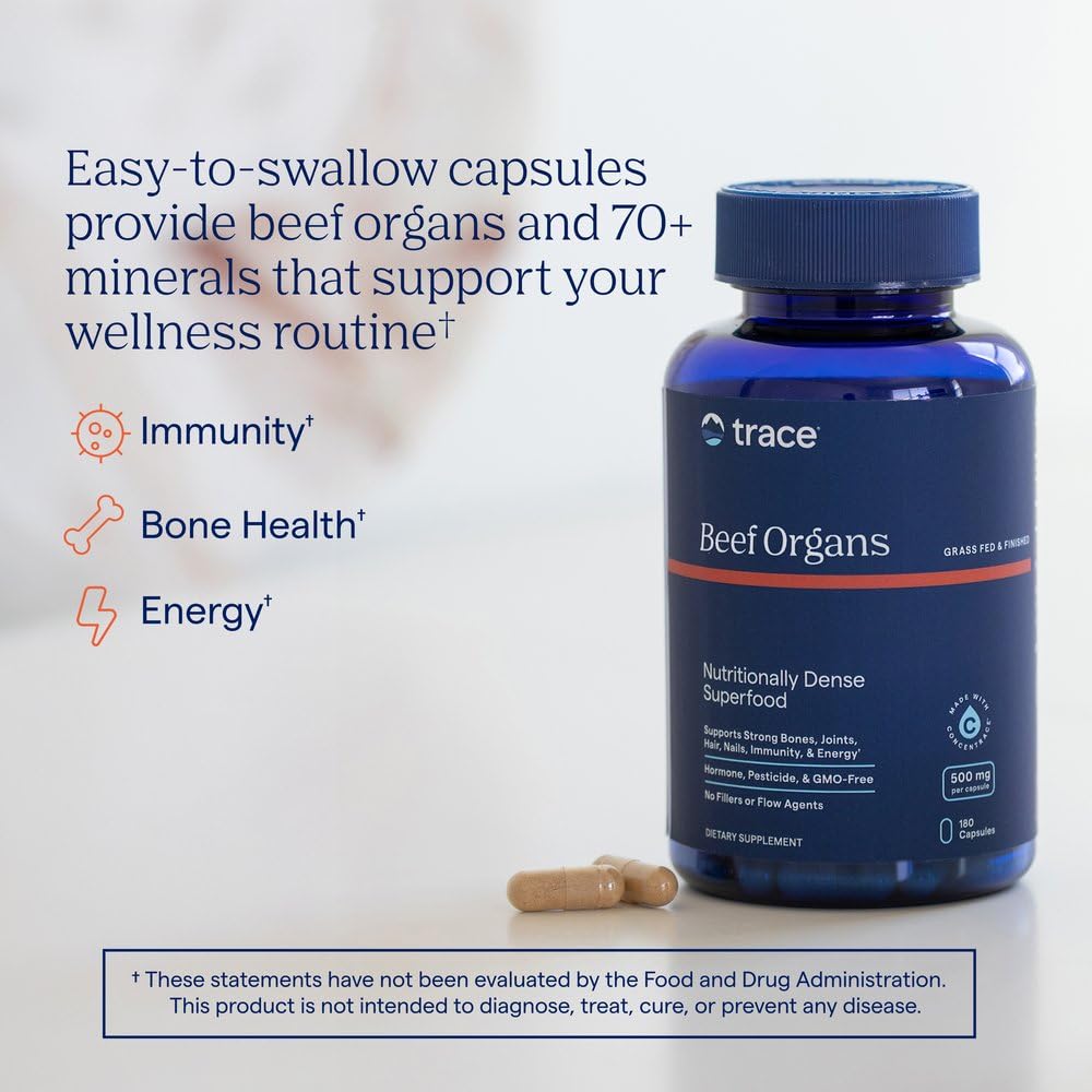 Trace Minerals Beef Organ Complex 500 mg - 180 Capsules - image 2