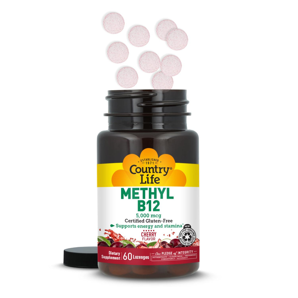 Country Life Methyl B12 5000mcg Lozenges Energy Support - 60 Count - image 2