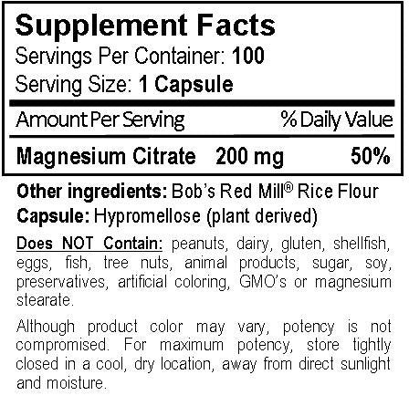 Vital Health Remedies Magnesium Citrate - 100 Vegetarian Capsules - image 2