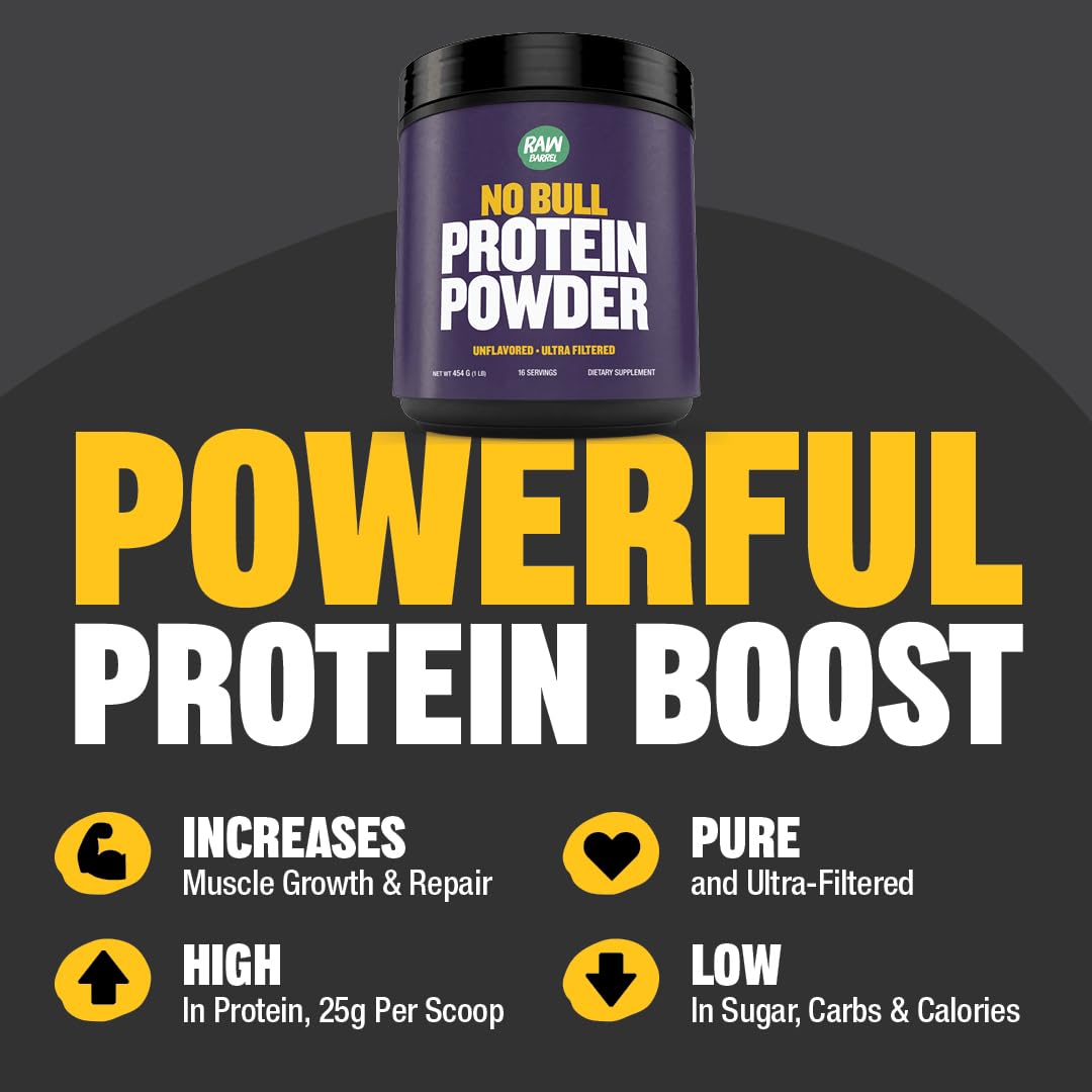 Raw Barrel No Bull Whey Protein Isolate Unflavored - 1 lb - image 3