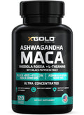 X Gold Ashwagandha, Maca Root, Rhodiola & L-Theanine - 120 Capsules
