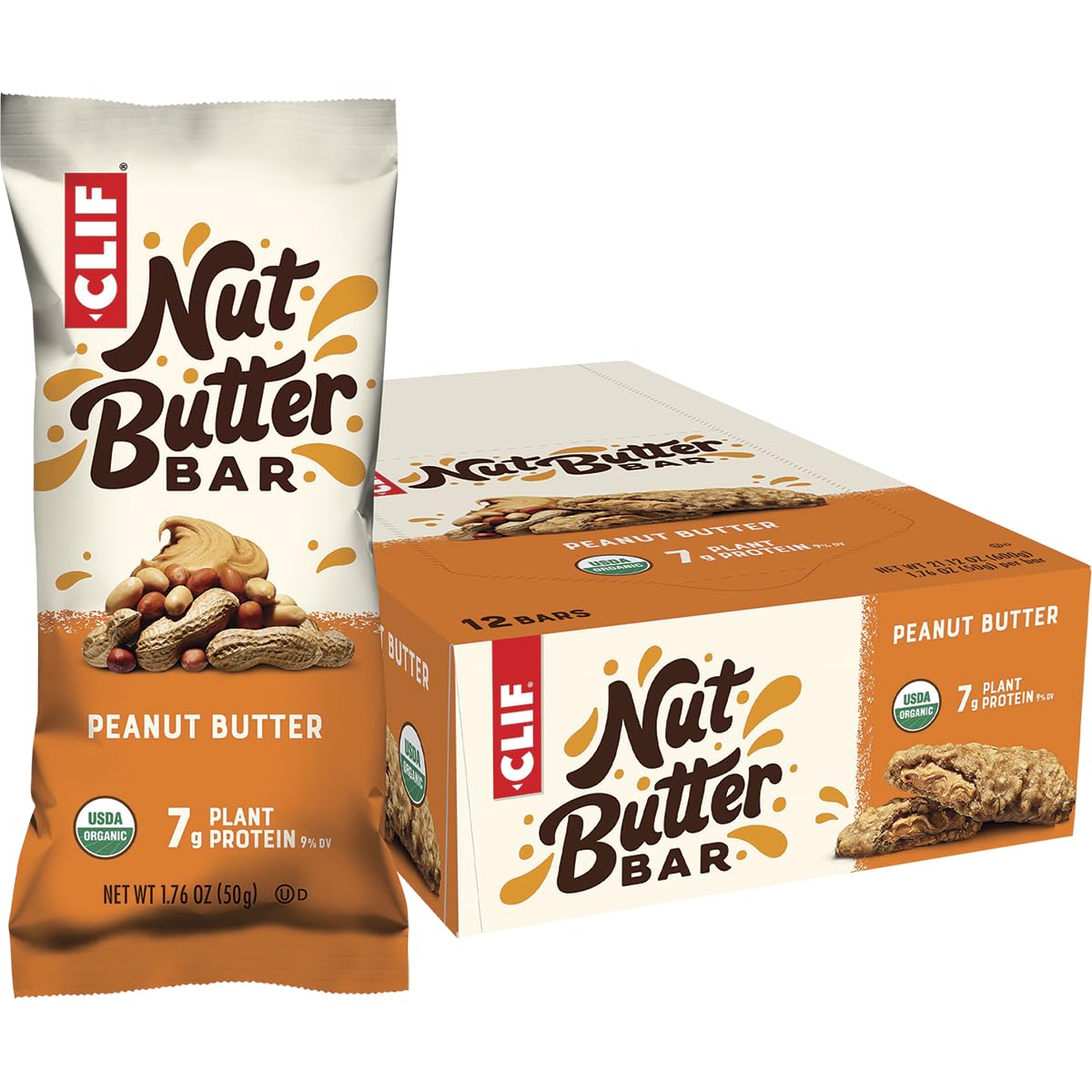 CLIF Bar Nut Butter Organic Protein Snack Bars - 12 Count