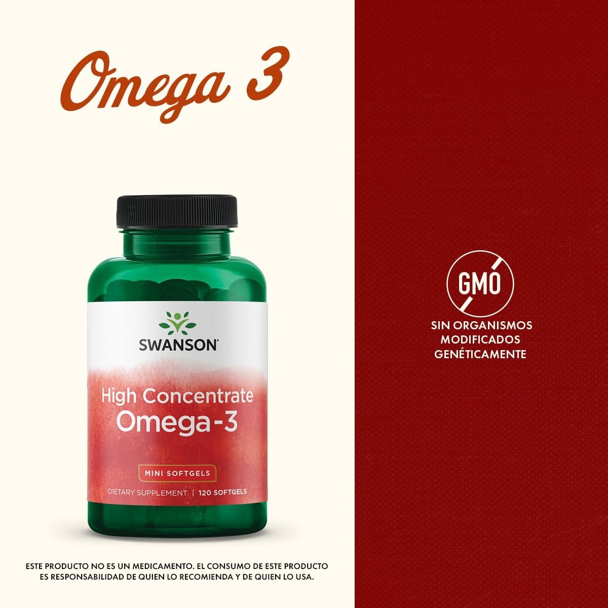 Swanson High Concentrate Omega-3 Fish Oil 680 mg - 120 Softgels - image 6