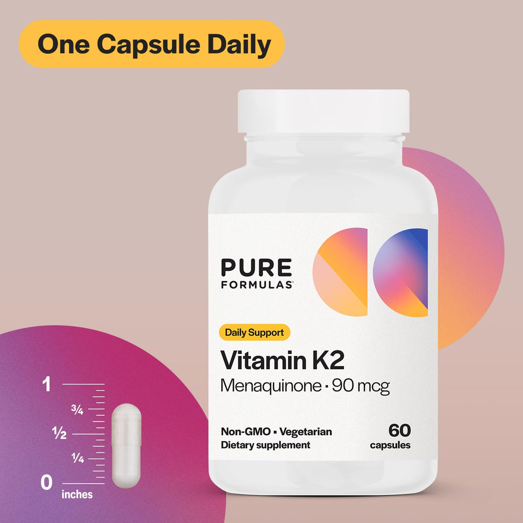 PureFormulas Vitamin K2 MK7 90mcg Bone & Cardiovascular Support - 60 Capsules - image 4