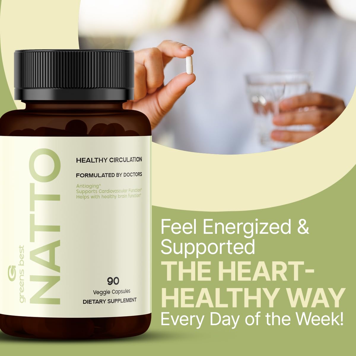 GREEN'S BEST Natto Capsules with Nattokinase & L-Arginine - image 2