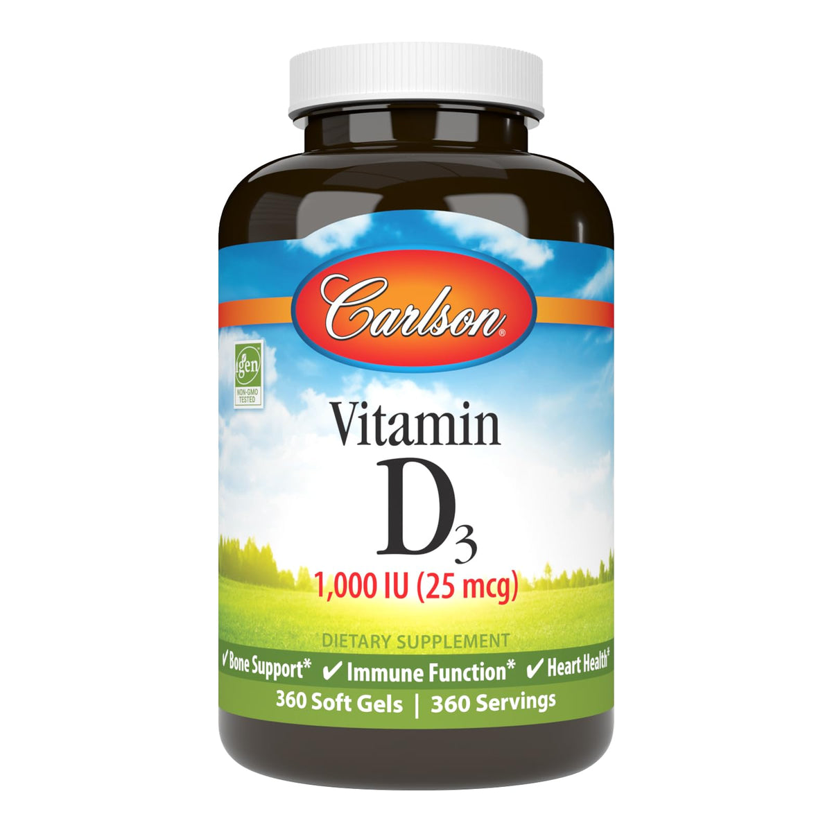 Carlson Vitamin D3 1000 IU Bone Health - 360 Softgels
