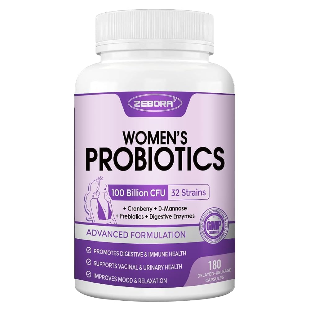 ZEBORA Probiotics for Women Digestive Health 100 Billion CFU - 90 Servings
