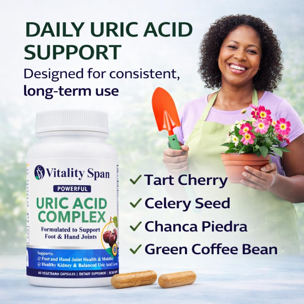 Vitality Span Uric Acid Support with Tart Cherry & Chanca Piedra - 60 Capsules - image 5