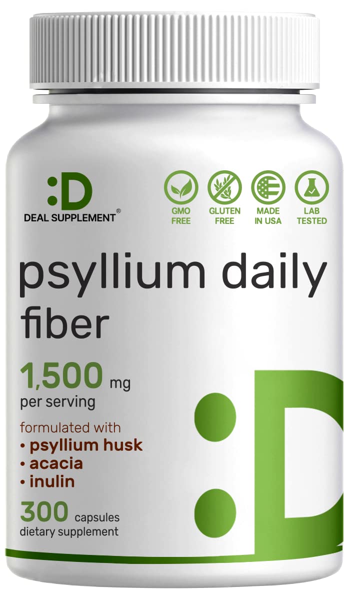 DEAL SUPPLEMENT Psyllium Husk Fiber 1500mg - 300 Capsules