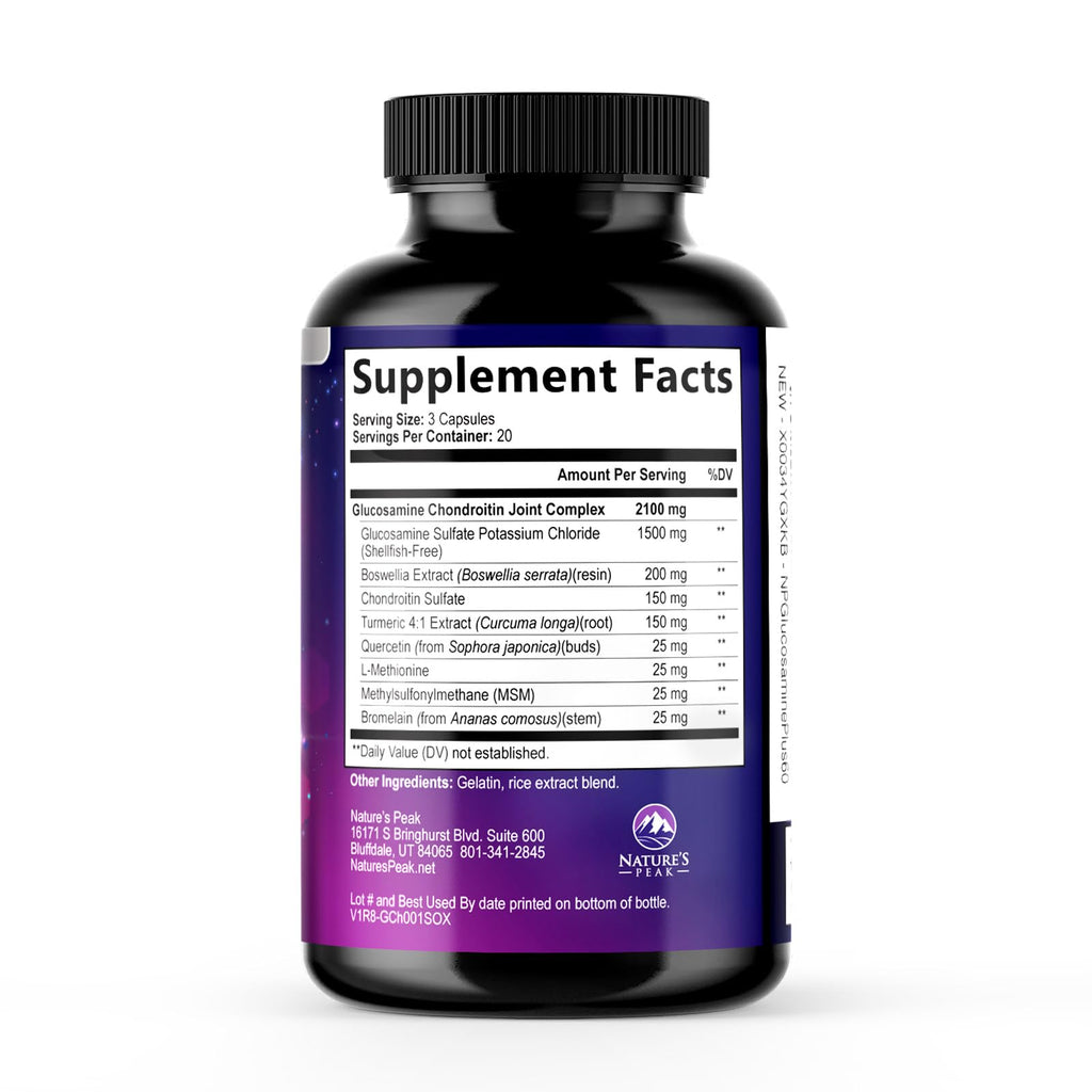 Nature's Peak Glucosamine Chondroitin MSM Joint Support - 60 Capsules - image 9