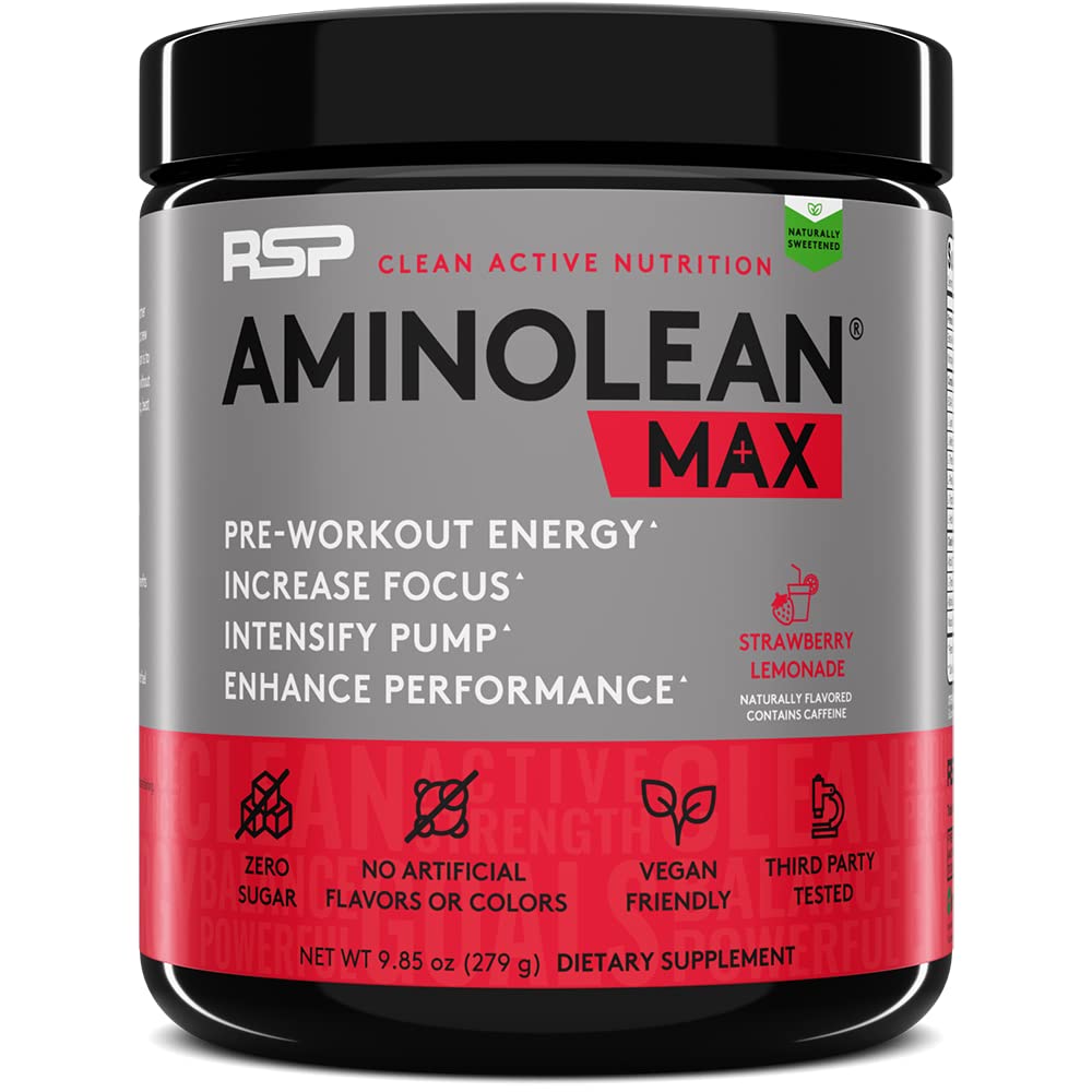 RSP Nutrition AminoLean MAX Natural Pre-Workout Powder - 25 Servings